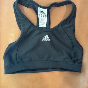 adidas Black Racerback Swim Bra with Logo